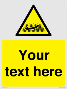 Custom Warning strong river flows